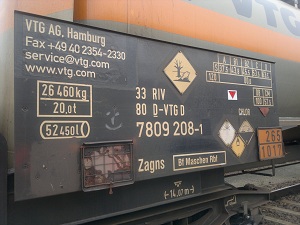Kennzeichnung eines Flüssiggaswagens